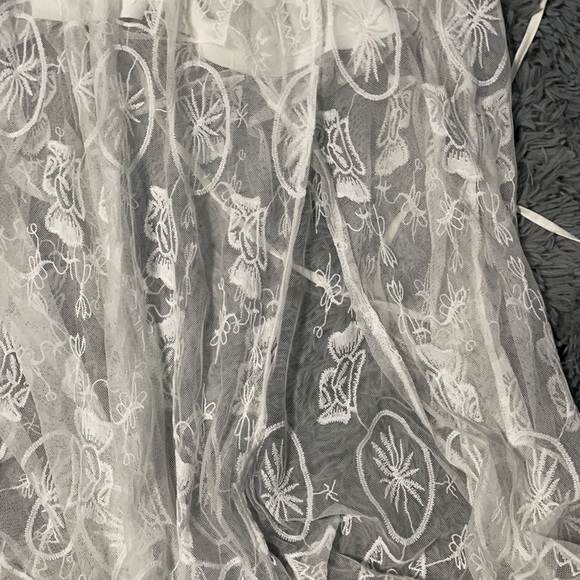 White Festival Lace Dress with Leg Slit - Picture 2 of 2